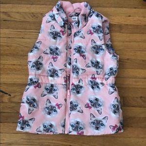 Pink Kitty Cat Zip Up Vest
